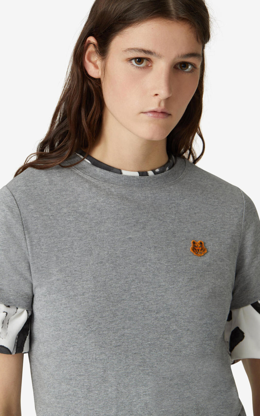 Kenzo Tiger Crest T-shirt Dames Grijs | 42981ADIV